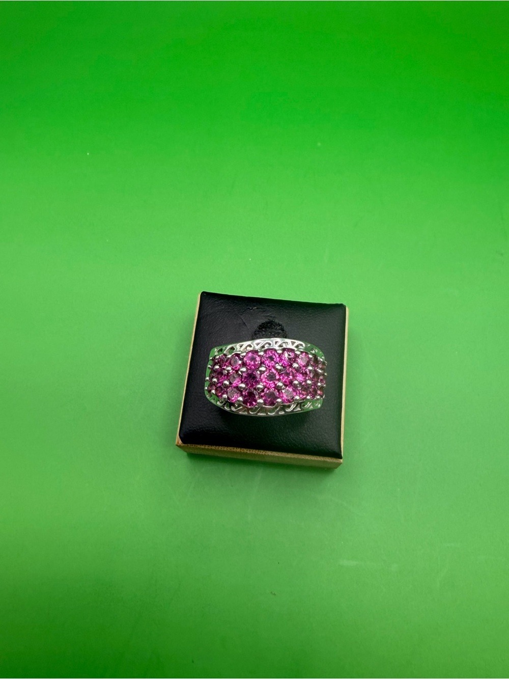 925 Sterling Silver Rhodolite Garnet Ring Size 9.5.